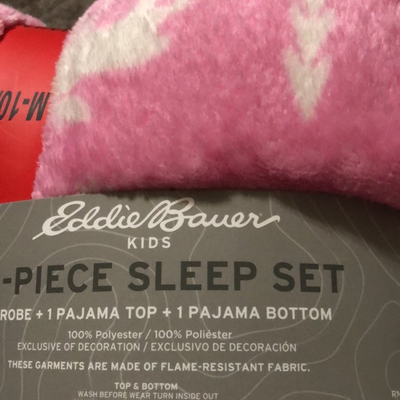 Eddie Bauer Kids Girls 3 Piece Set Robe Pajama Sleep Set - Picture 6 of 8